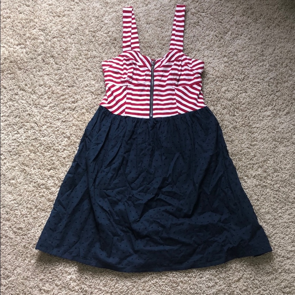 Xhilaration red white and blue dress